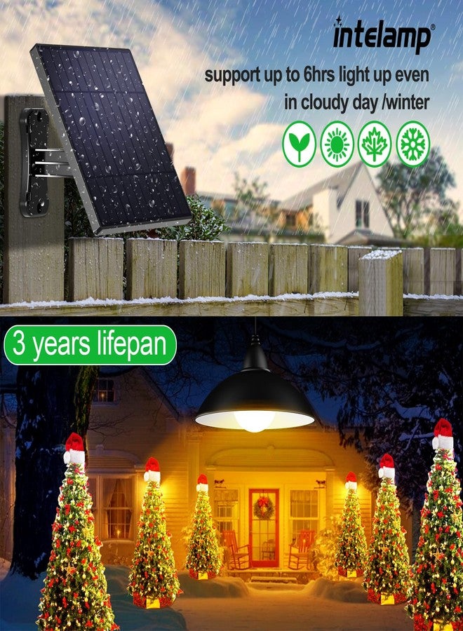 intelamp Solar Pendant Lights, Solar Shed Lights with Remote, 3 Colors, 5M Cable, 4000mAh Solar Powered Indoor Outdoor Lights，Waterproof Outdoor Solar Lights for Storage Yard Porch Balcony (Retro) - Image 2