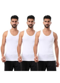 COTTONIL Pack of 3 Tank Top Undershirt Cotton 100% White for Men  - Image 1