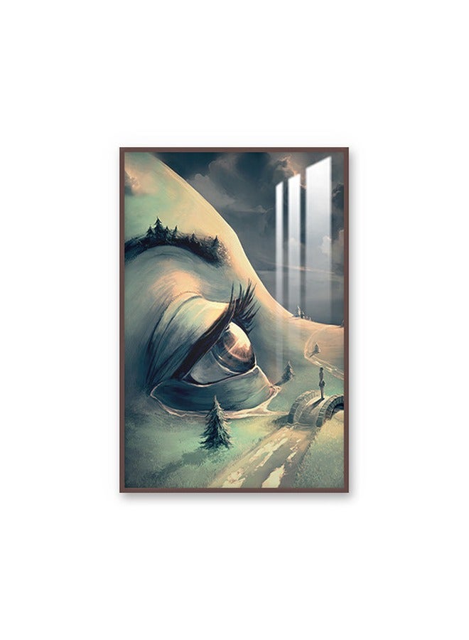 ماركتنا لوحة جدارية120×80سم مع برواز بني وطبقة اكريلك شفاف بتصميم تجريدي - Image 2