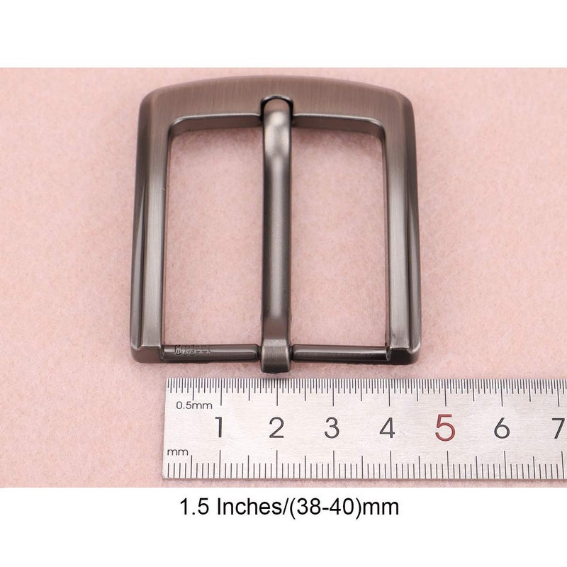 McFanBe 1.5 Inches (38-40 mm) Belt Buckle Single Prong Square Replacement Buckle for Men Women Belt (Grey09) - Image 5