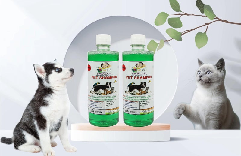 SWACCH PET Shampoo (500ml) (Combo Pack of 2) NEEM ALOVERA - Image 1