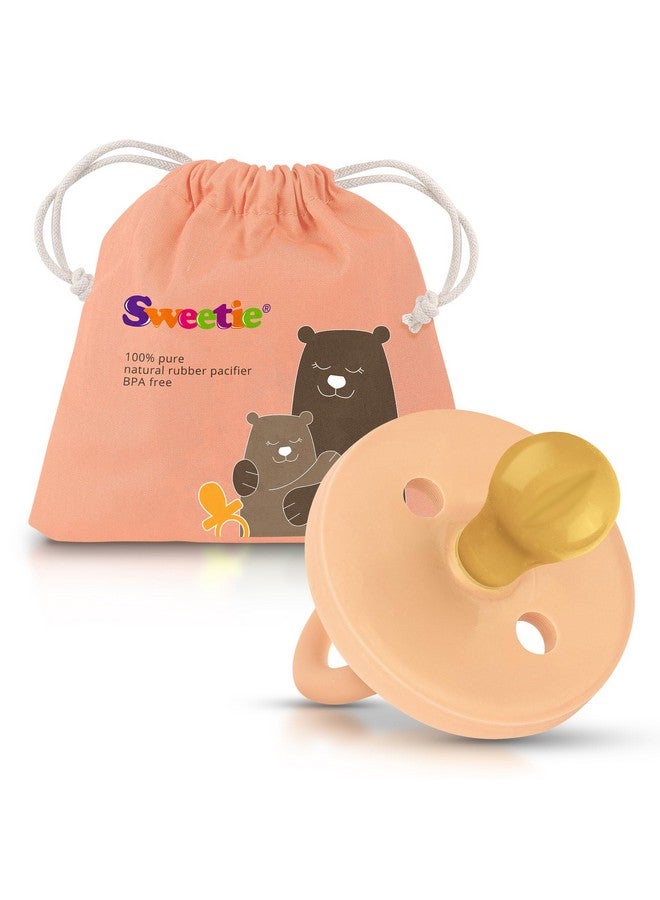 SWEETIE Rubber Pacifier Natural Rubber Pacifier Rounded (Light Pink, 6-12 Month) - Image 1