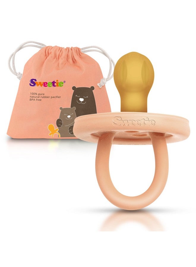 SWEETIE Rubber Pacifier Natural Rubber Pacifier Rounded (Light Pink, 6-12 Month) - Image 2