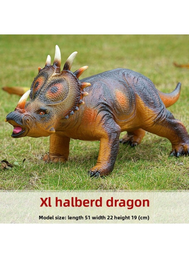 Large Sounding Dinosaur Model Simulation Soft Glue Sounding Dinosaur Tyrannosaurus Rex Boy Triceratops Children's Toy-Color:Jadosaurus - Image 1