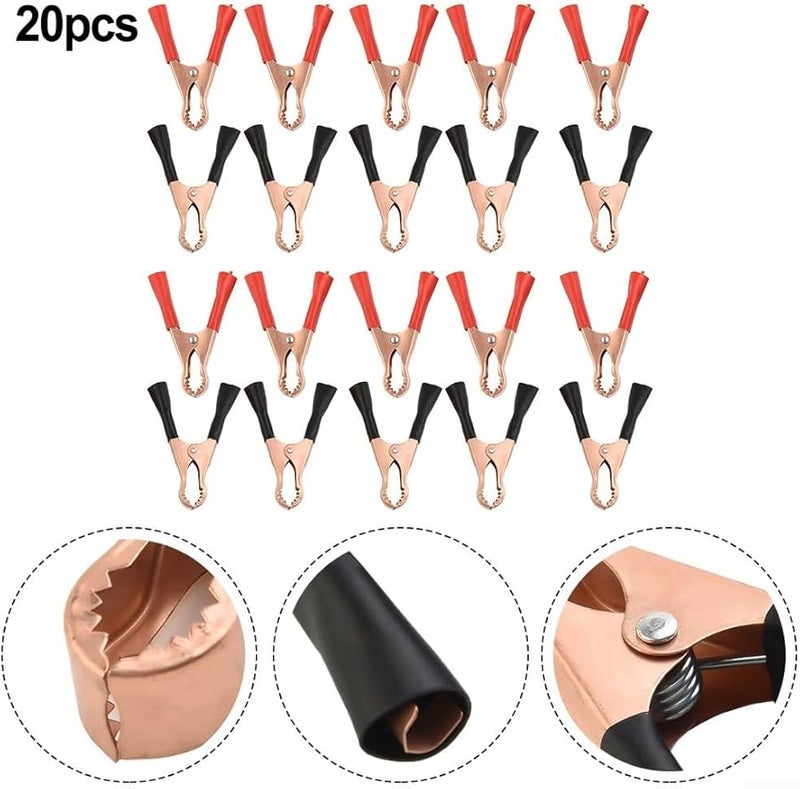 Heavy Duty Insulated Alligator Clips With Spring Loaded Boot 20pcs - Image 3