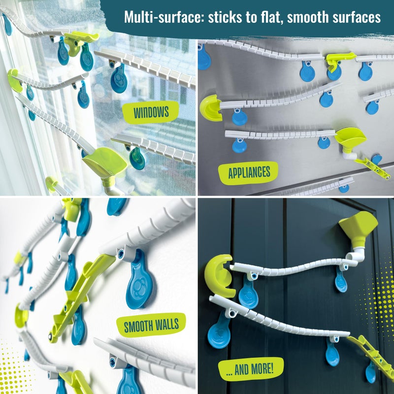 Thames & Kosmos Gecko Run Marble Run Starter Set by Thames & Kosmos, Toy of The Year Winner - 63 Piece Vertical Marble Run, Flexible Tracks | Fast, No-Mess Setup, Residue-Free Nano-Adhesive Pads, Creative Play - Image 3