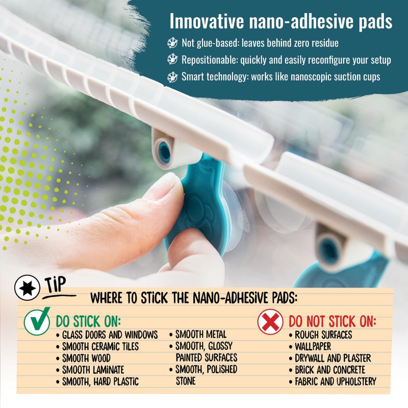 Thames & Kosmos Gecko Run Marble Run Starter Set by Thames & Kosmos, Toy of The Year Winner - 63 Piece Vertical Marble Run, Flexible Tracks | Fast, No-Mess Setup, Residue-Free Nano-Adhesive Pads, Creative Play - Image 5