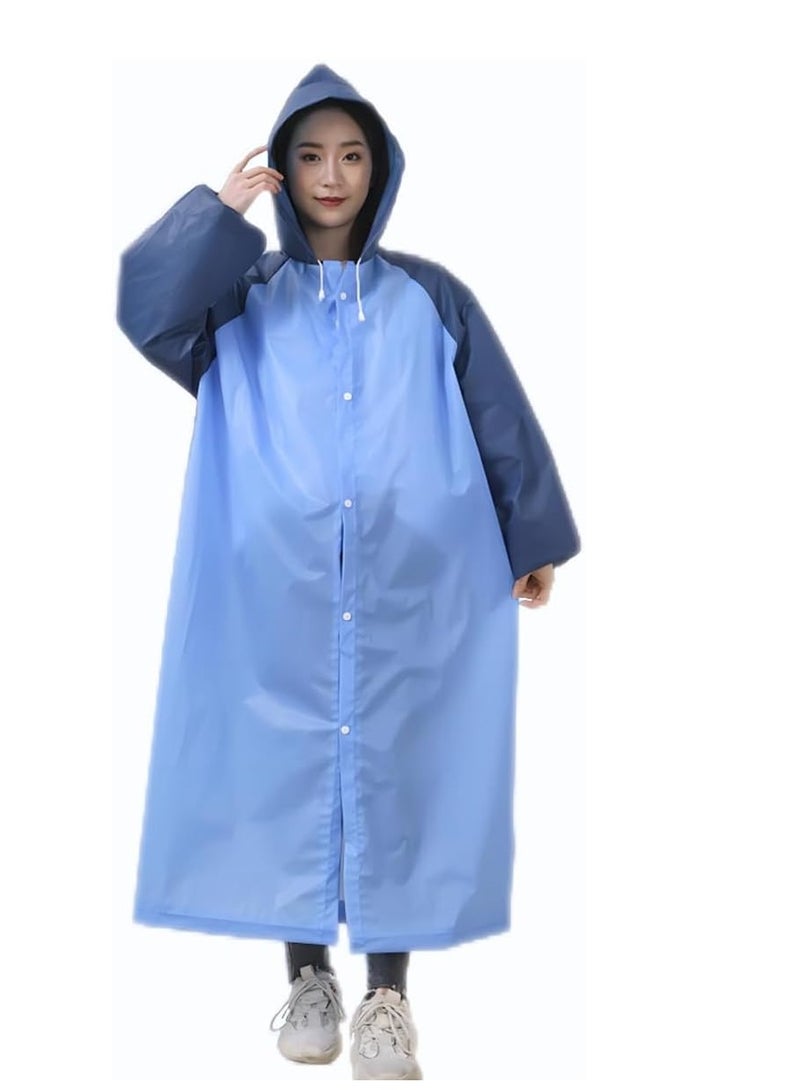 Rain Ponchos Raincoat for Adults Reusable   Fashion Hooded Waterproof Rain Poncho EVA Rain coat Jacket Long Rain Cape for Outdoor for Men Women - Image 1