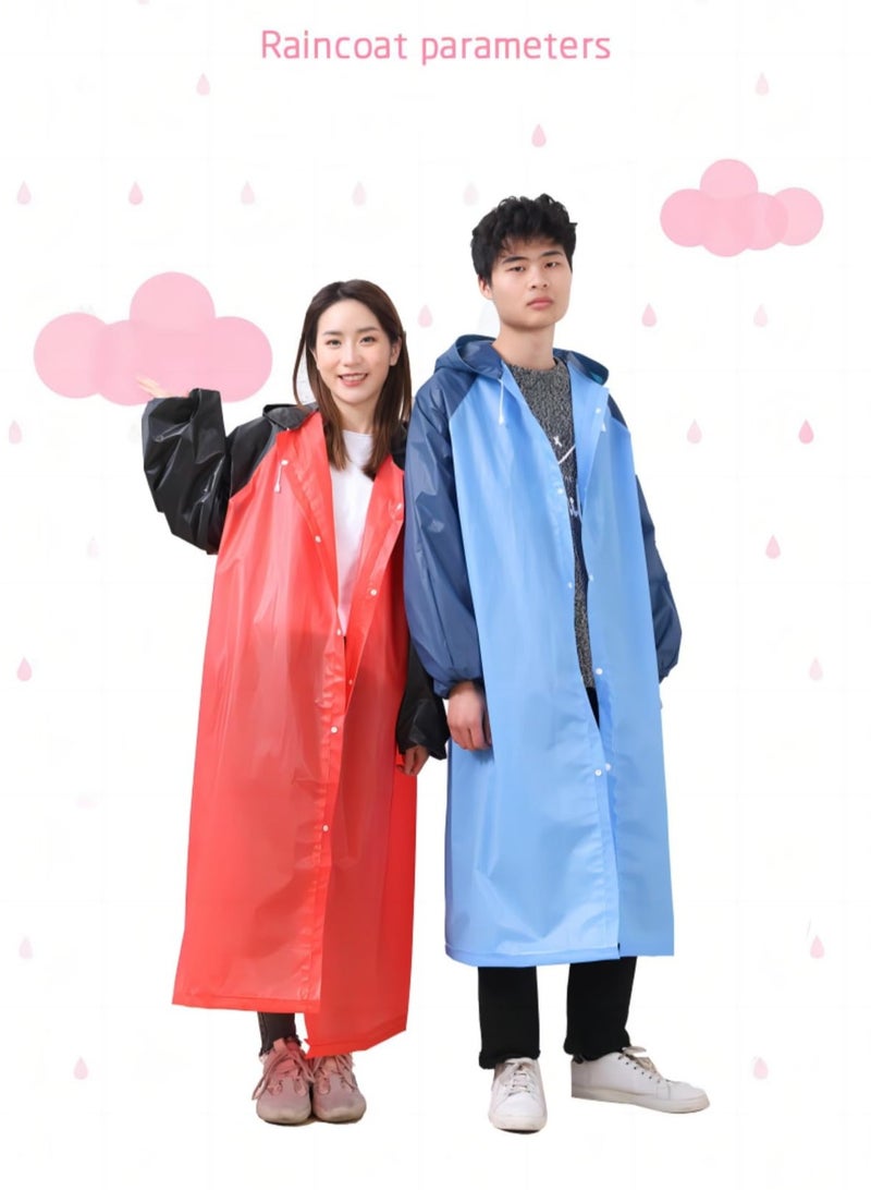 Rain Ponchos Raincoat for Adults Reusable   Fashion Hooded Waterproof Rain Poncho EVA Rain coat Jacket Long Rain Cape for Outdoor for Men Women - Image 5