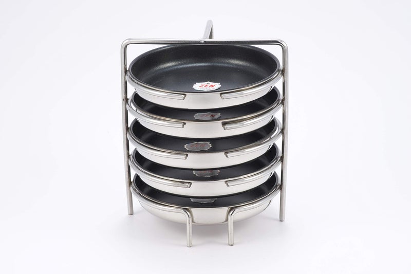 Jain Stainless Steel NON-STICK Thatte Idly Stand (Small Size) with 5 Plates South Indian Idly Maker Steaming Other Dishes Like Dhokla | Plate Diameter - 14cm | Pack of 1 Silver Color - Image 1
