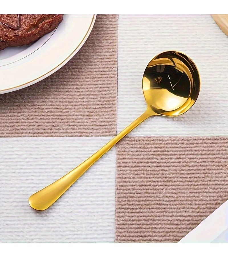 9pcs Golden Stainless Steel Cutlery Set Mirror Polished for Home Wedding Party - Image 4