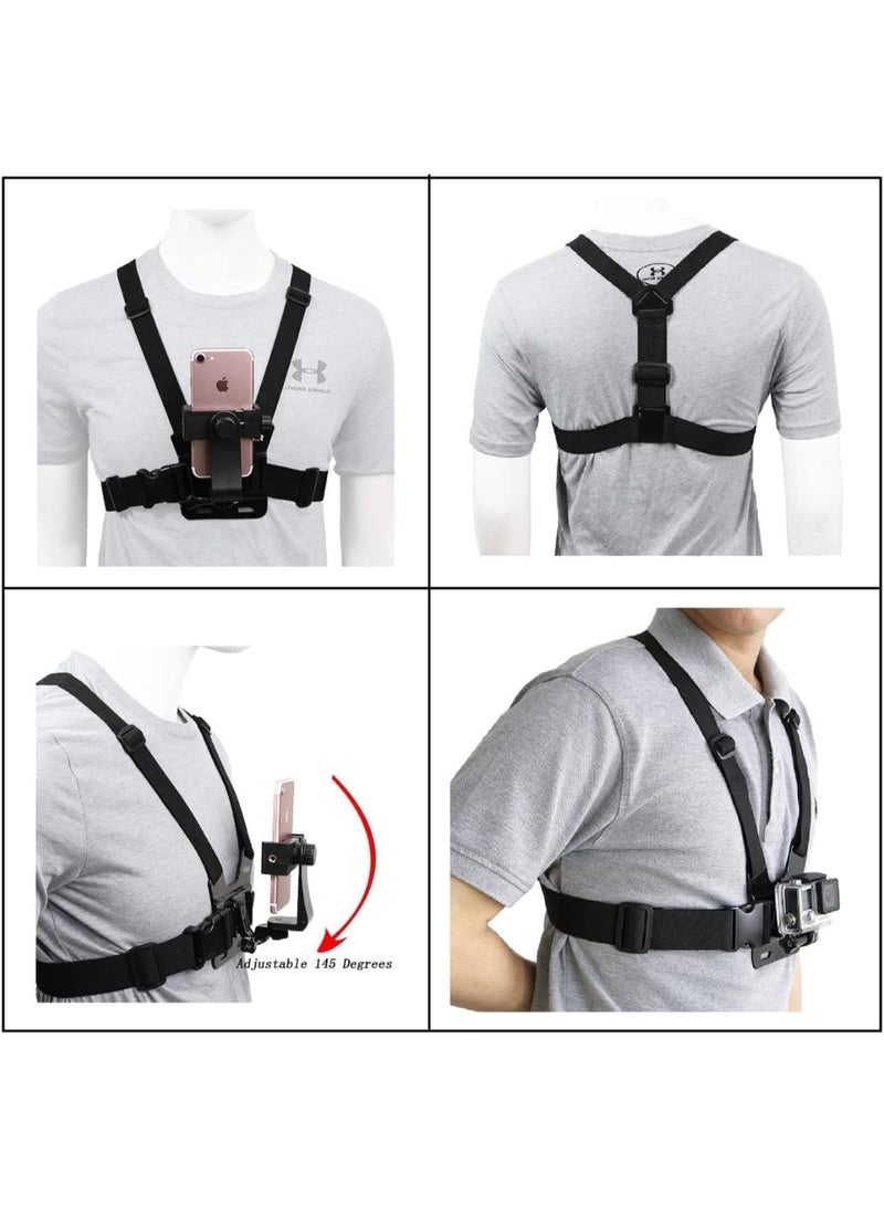 حزام صدر متعدد الاستخدامات لتثبيت الموبايل والكاميرا – تصوير POV وفلوغ بزاوية 360 درجة - Image 3