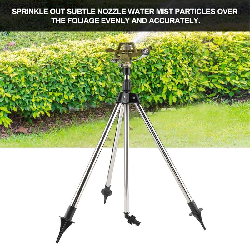 كلاراكو رشاش سقاية، رشاش ثلاثي القوائم، رشاش تغطية كبير جدًا مع قاعدة ثلاثية القوائم قابلة للتعديل، ملحق أرضي من الفولاذ المقاوم للصدأ، رشاش سقاية للحديقة والفناء - Image 2