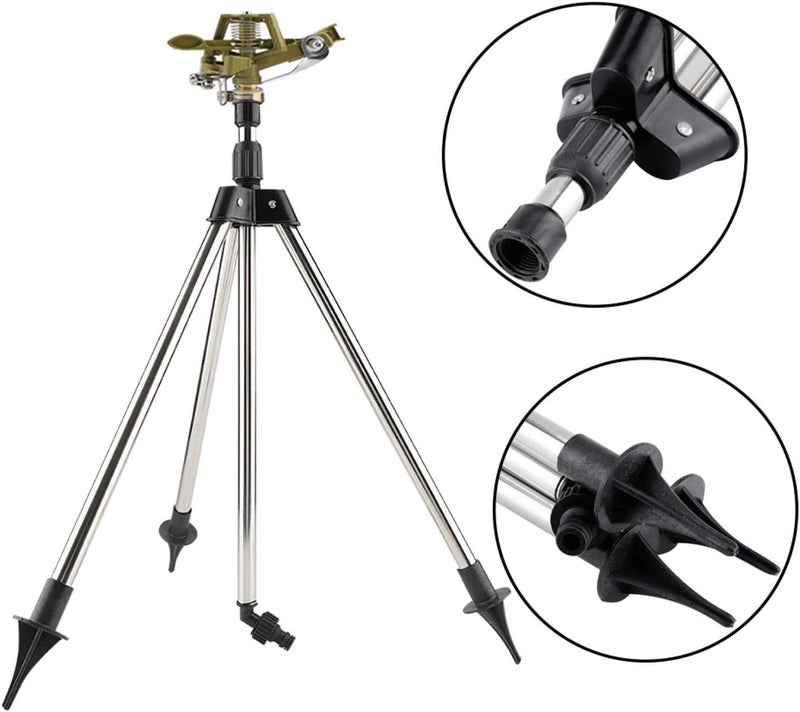 كلاراكو رشاش سقاية، رشاش ثلاثي القوائم، رشاش تغطية كبير جدًا مع قاعدة ثلاثية القوائم قابلة للتعديل، ملحق أرضي من الفولاذ المقاوم للصدأ، رشاش سقاية للحديقة والفناء - Image 3