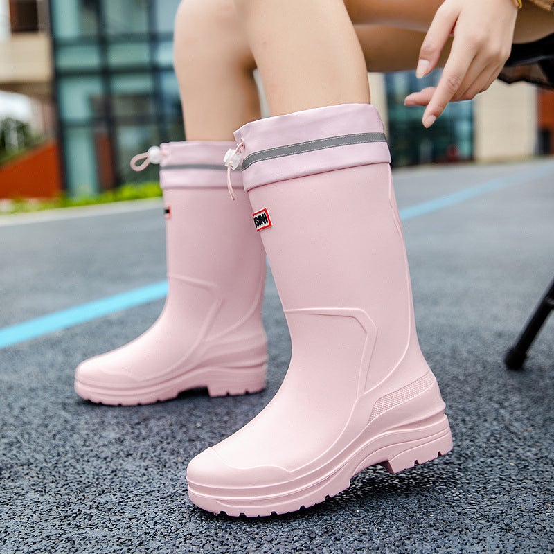 Non-Slip Rain Shoes Women'S Mid-Tube Stylish Water Shoes Fashionable Outdoor Fishing Rubber Shoes Women'S Camping Waterproof Girdle Rain Boots - Image 5
