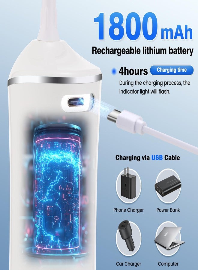 ZUAMEGURechargeable Water Flosser for Teeth Cleaning - Designed for Teeth, Portable Oral Irrigator, IPX7 Waterproof, Includes 5 Professional Tips - Ideal for Daily Oral Care and Family Travel Use - Image 5