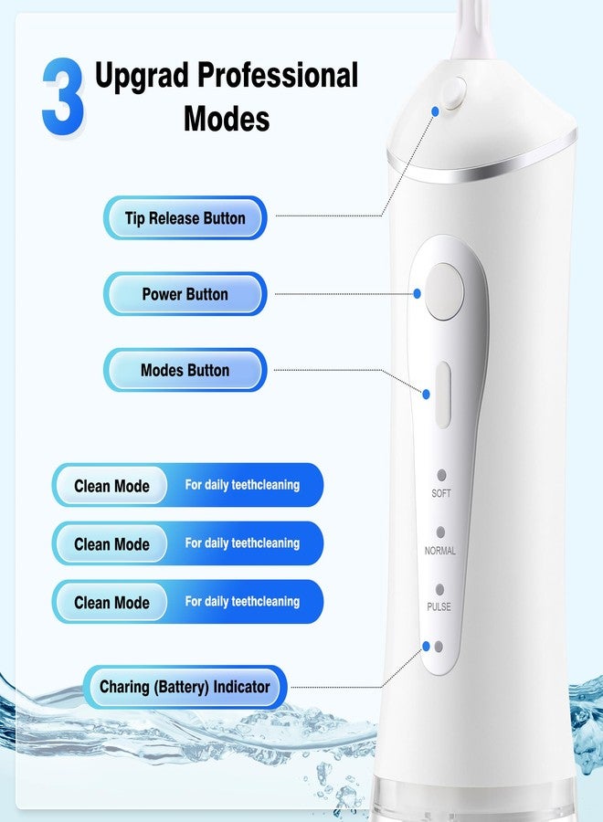 ZUAMEGURechargeable Water Flosser for Teeth Cleaning - Designed for Teeth, Portable Oral Irrigator, IPX7 Waterproof, Includes 5 Professional Tips - Ideal for Daily Oral Care and Family Travel Use - Image 2