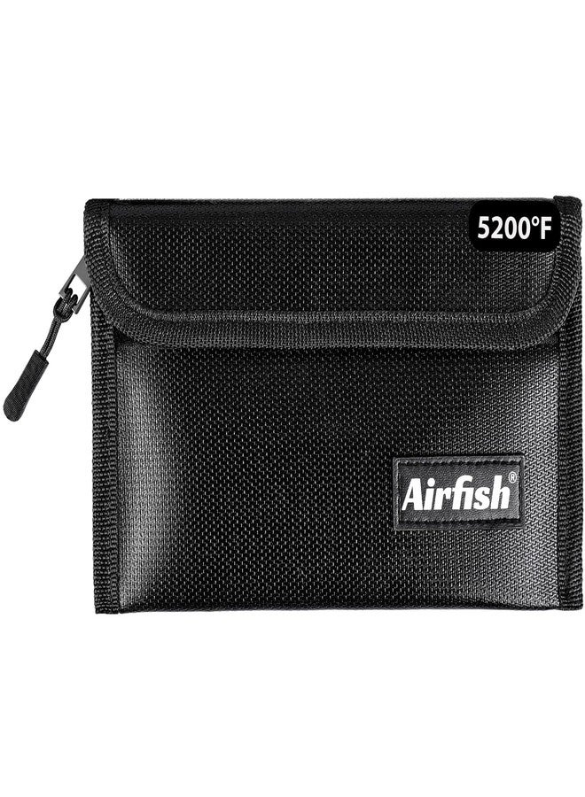 Airfish Fireproof Money Bag, 5 X 8 Inches Wallet, Waterproof Cash Bag With Zipper, Small For Valuables
