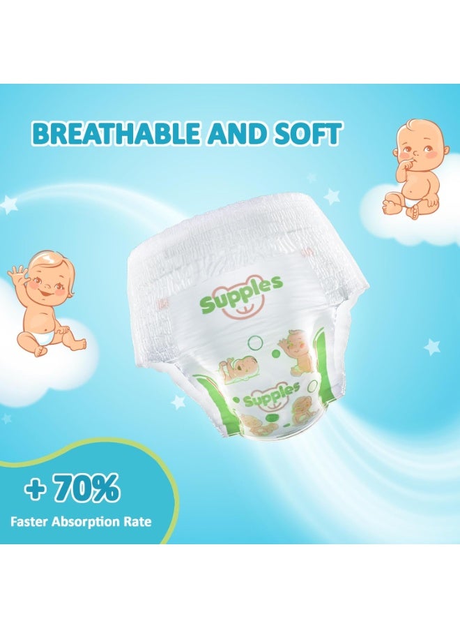 Supples Premium Baby Diaper Pants | 7 Baby Diapers | Large | 9-14 Kg - Image 2