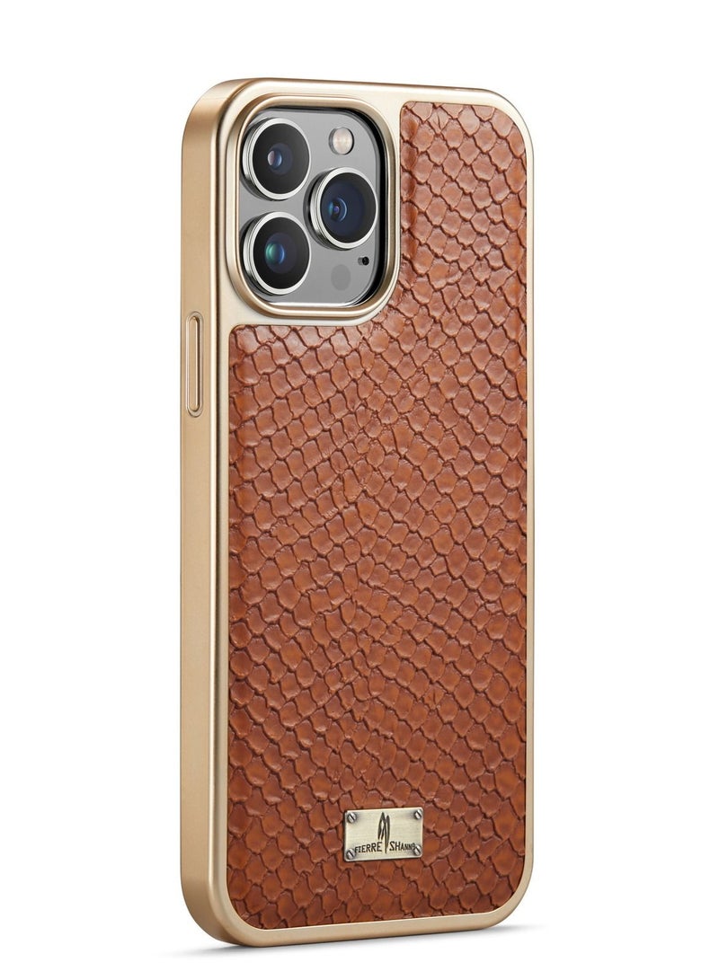 Suteni Back Cover Snake Leather Phone Case for iPhone - Image 1