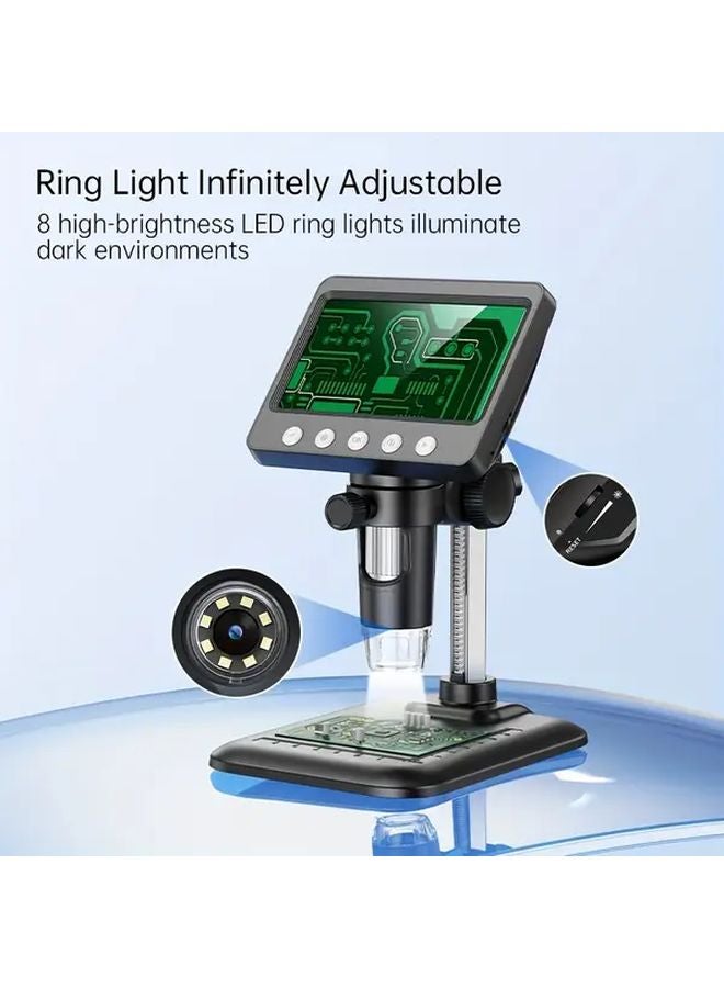 Black 4 3inch HD Digital Microscope Handheld With Screen High Definition Optics - Image 1