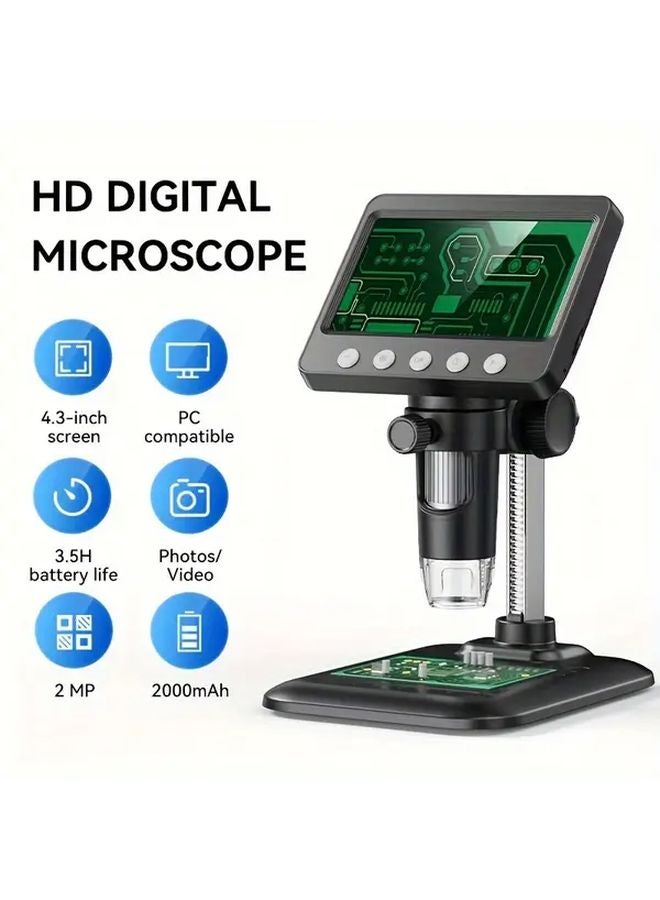 Black 4 3inch HD Digital Microscope Handheld With Screen High Definition Optics - Image 2