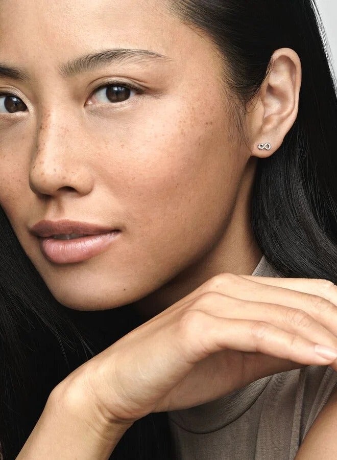 Pan Home Women's Silver Sparkling Wireless Stud Earrings - Image 2