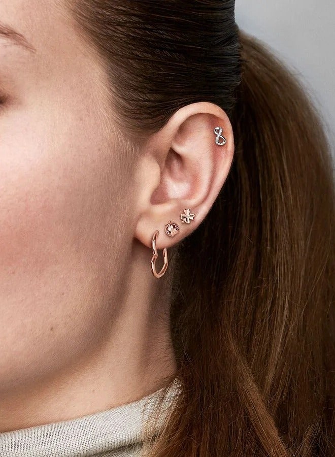 Pan Home Women's Silver Sparkling Wireless Stud Earrings - Image 4