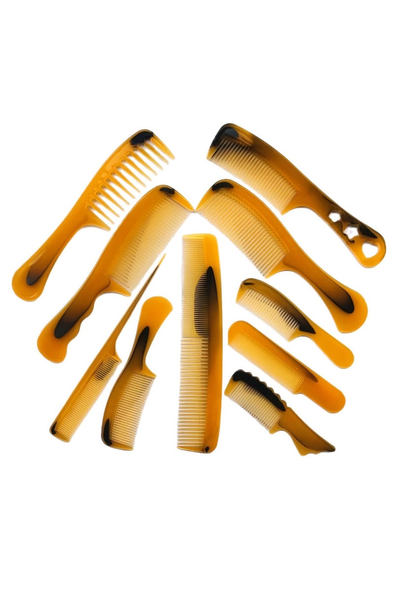 LANGMANNI Thickened 10‑Piece Unbreakable Plastic Hair Combs Set - Image 1