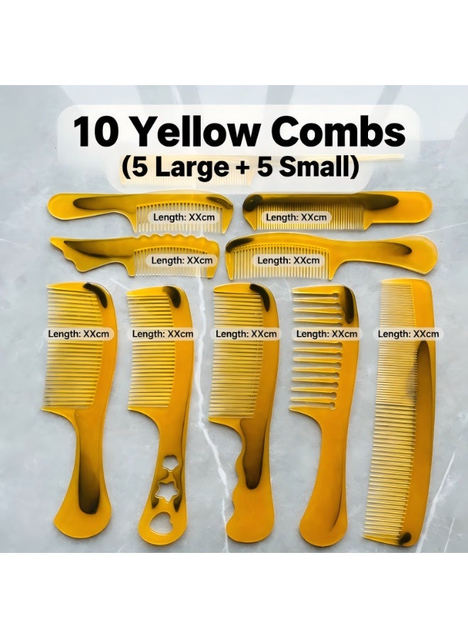 LANGMANNI Thickened 10‑Piece Unbreakable Plastic Hair Combs Set - Image 2