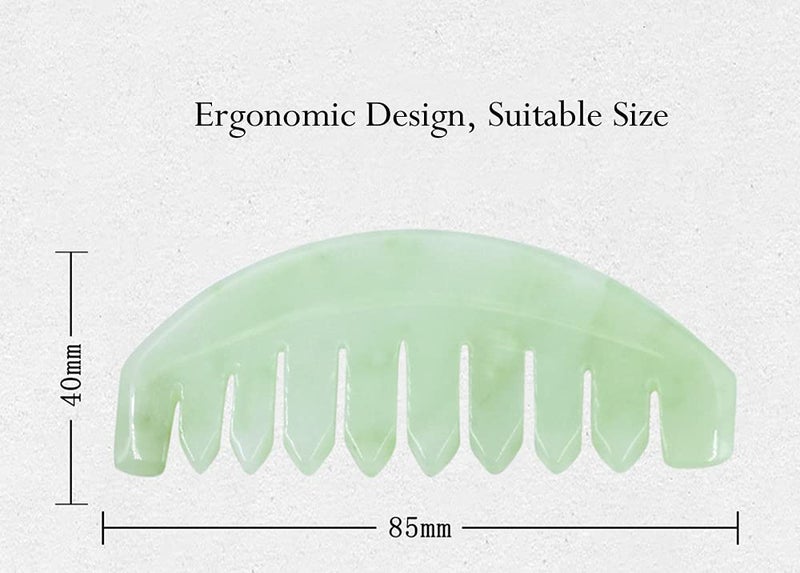 LEOSENSE Scalp Massage Comb, Scalp Massager for Hair Growth, Head Scratcher for Itchy Scalp, Natural Gua Sha Jade Stone, Acupressure Meridian Brush - Image 2