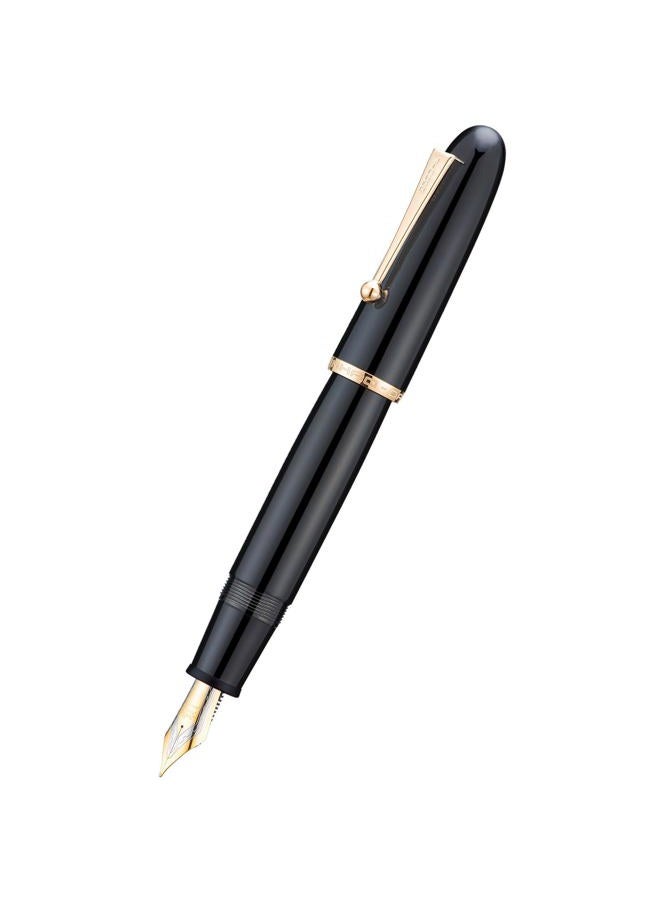 Lanxivi Jinhao 9019 Fountain Pen Dadao Series Black Acrylic Gold Trim #8 Medium Nib with Large Converter for Writing, Signature and Calligraphy - Image 2