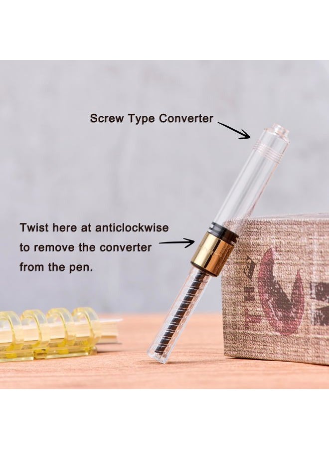 Lanxivi Jinhao 9019 Fountain Pen Dadao Series Black Acrylic Gold Trim #8 Medium Nib with Large Converter for Writing, Signature and Calligraphy - Image 4