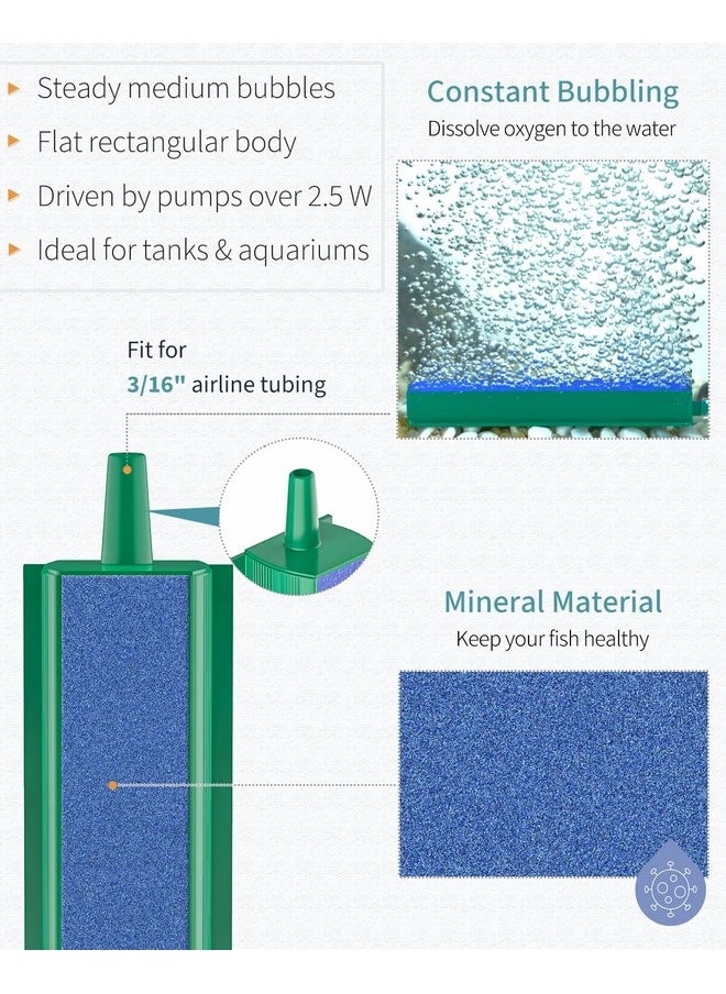 Pawfly Pawfly Aquarium Air Stone Bar Bubbler 4 Inch, Fish Tank Bubbler Stone with Plastic Base Square Oxygen Diffuser for Nano Air Pump Small Bucket and Fish Tank, 4 Pack  - Image 5