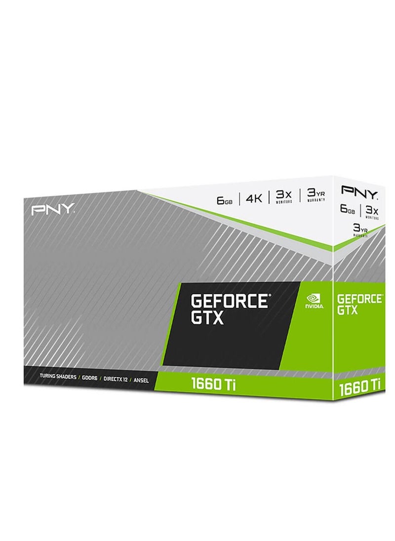 PNY - GeForce GTX 1660 Ti 6GB Dual Fan Graphics Card 6GB GDDR6 192-bit NVIDIA® CUDA Cores 1536 Clock Speed 1500 MH - Image 1