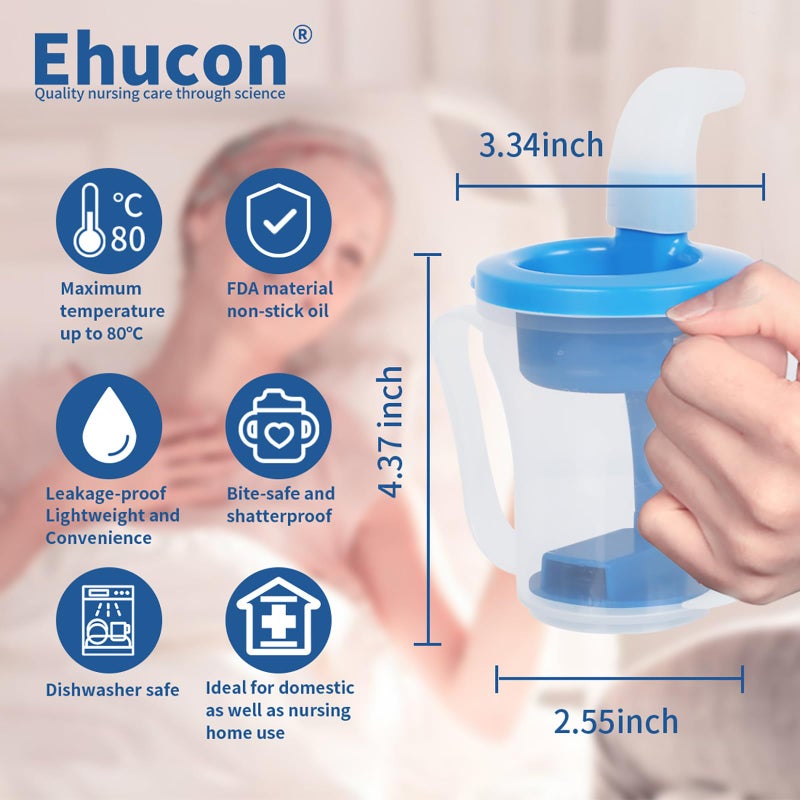 إيهوكون Dysphagia Regulating Drinking Cup for Swallowing and Disorders People,Dispenses 5cc or 10cc of Liquid Each Time,No Thickener is Used.Helps to Prevent Choking - Image 4