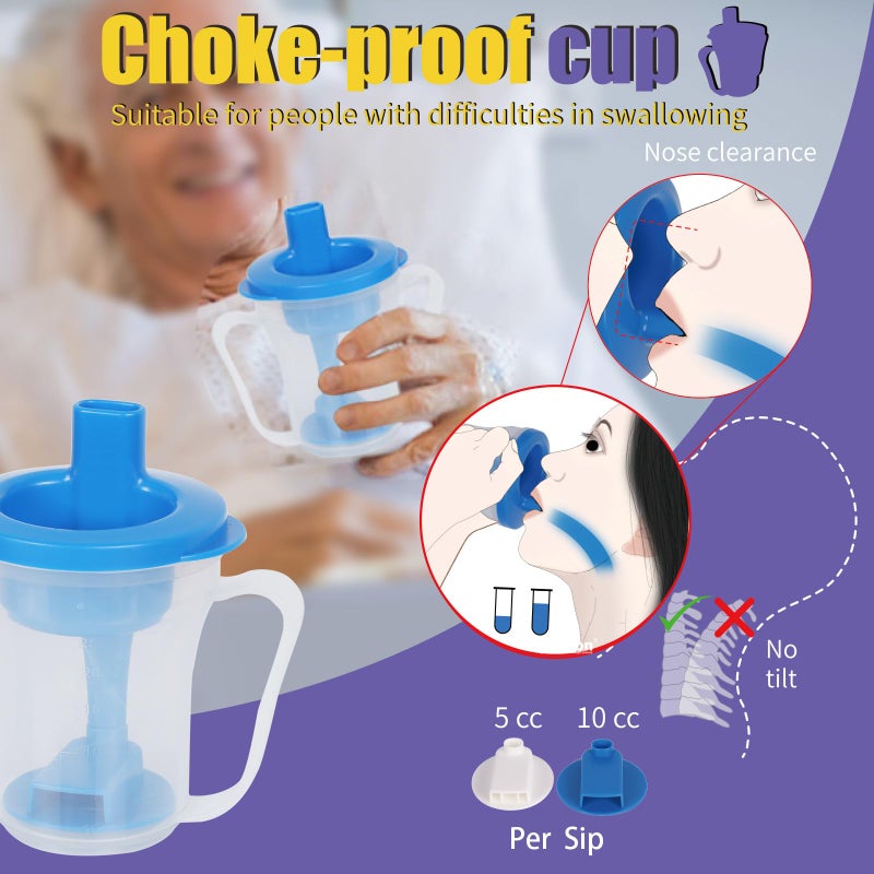 إيهوكون Dysphagia Regulating Drinking Cup for Swallowing and Disorders People,Dispenses 5cc or 10cc of Liquid Each Time,No Thickener is Used.Helps to Prevent Choking - Image 5