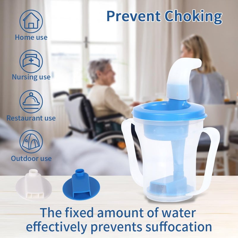 إيهوكون Dysphagia Regulating Drinking Cup for Swallowing and Disorders People,Dispenses 5cc or 10cc of Liquid Each Time,No Thickener is Used.Helps to Prevent Choking - Image 2
