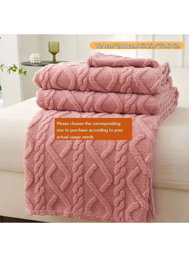 بطانية من الفرو الوردي الناعم السميك الدافئ للسرير والكنبة والسفر 120 سم × 200 سم - Image 1