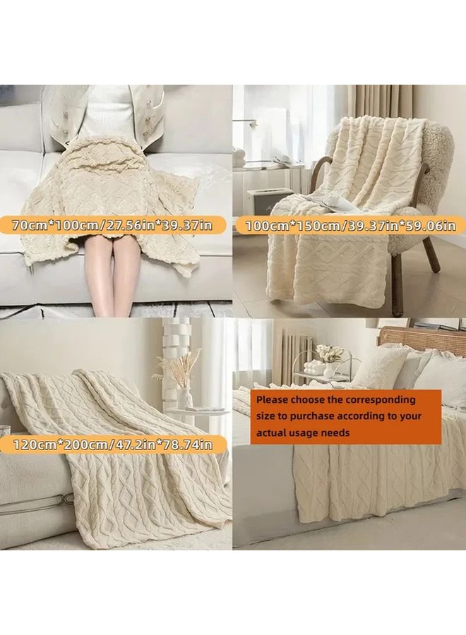 بطانية من الفرو الوردي الناعم السميك الدافئ للسرير والكنبة والسفر 120 سم × 200 سم - Image 4