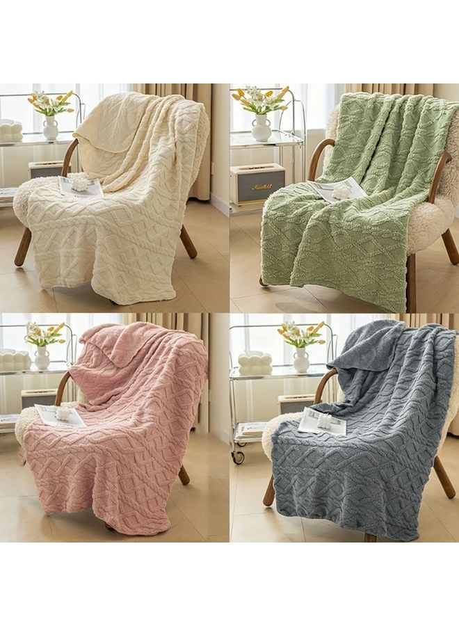 بطانية من الفرو الوردي الناعم السميك الدافئ للسرير والكنبة والسفر 120 سم × 200 سم - Image 3