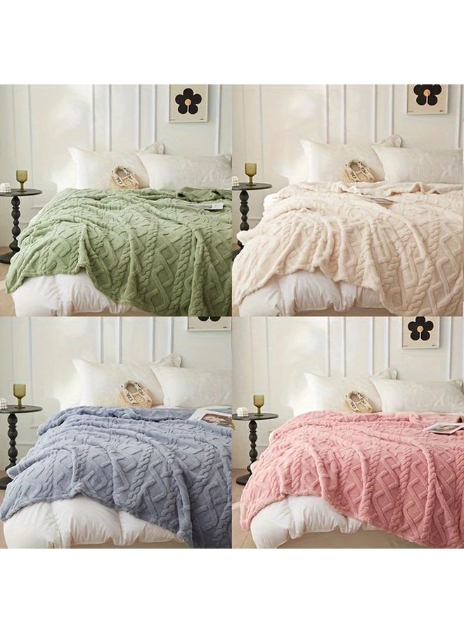 بطانية من الفرو الوردي الناعم السميك الدافئ للسرير والكنبة والسفر 120 سم × 200 سم - Image 5