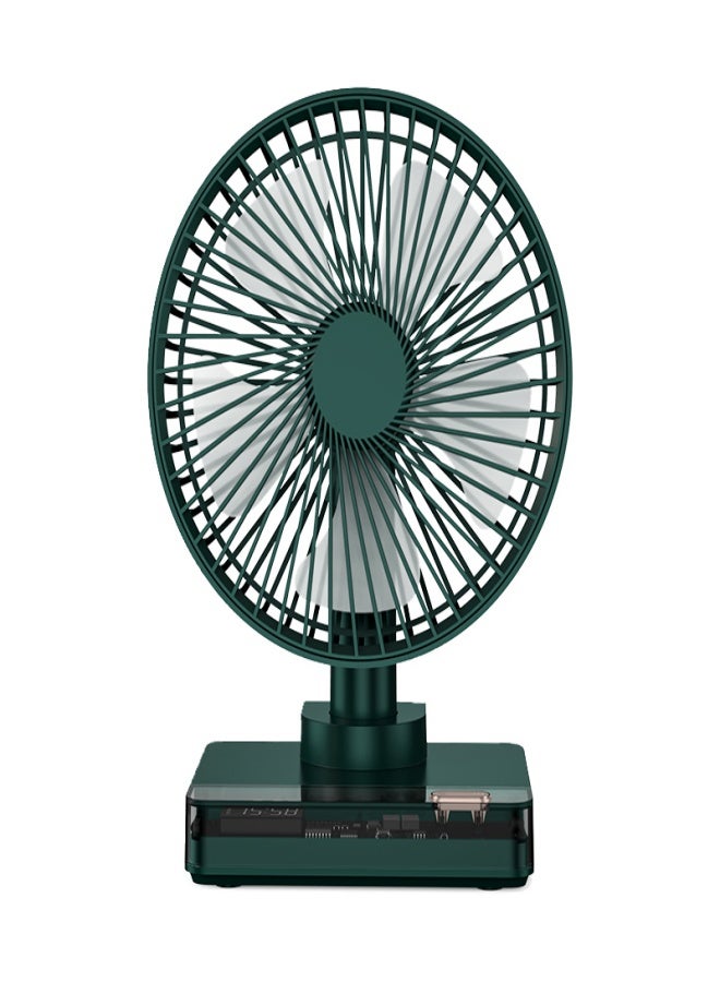 إسكدنيا مروحة طاولة متذبذبة محمولة ، مروحة USB قابلة لإعادة الشحن تعمل بالبطارية ، أربع سرعات ، عمر بطارية 24 ساعة ، شاشة LED ، ضوضاء أقل ، بطارية 3600 مللي أمبير - Image 1