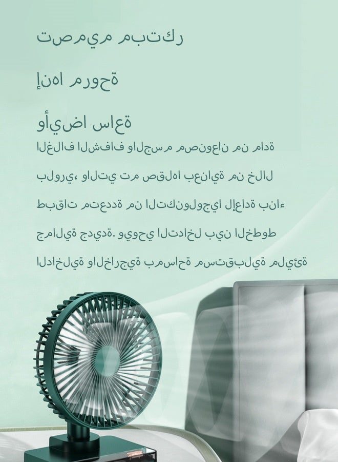 إسكدنيا مروحة طاولة متذبذبة محمولة ، مروحة USB قابلة لإعادة الشحن تعمل بالبطارية ، أربع سرعات ، عمر بطارية 24 ساعة ، شاشة LED ، ضوضاء أقل ، بطارية 3600 مللي أمبير - Image 3