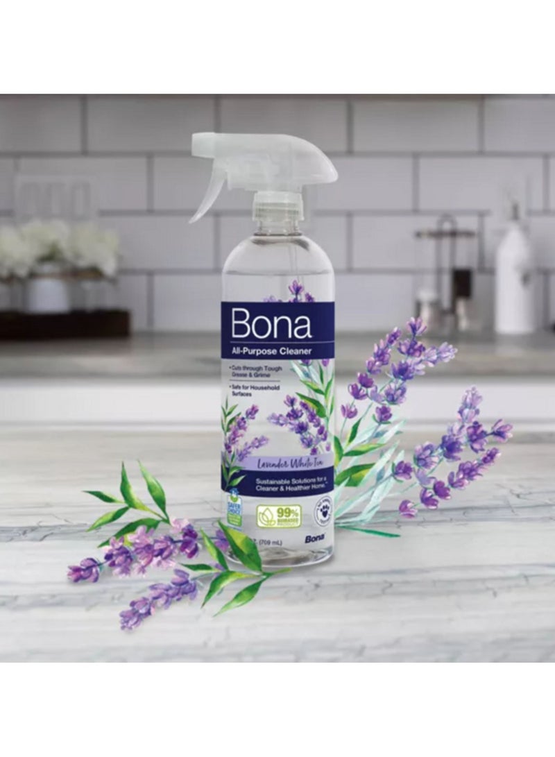 BONA Sustainable Solution Lavender White Tea Scent All Purpose Cleaner Spray Clear 24fl.oz - Image 2