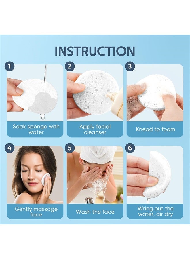 GAINWELL 50-Colored Natural Compressed Facial Sponges, for Facial Cleansing, Reusable & Eco-Friendly, 50 PCS - Image 3