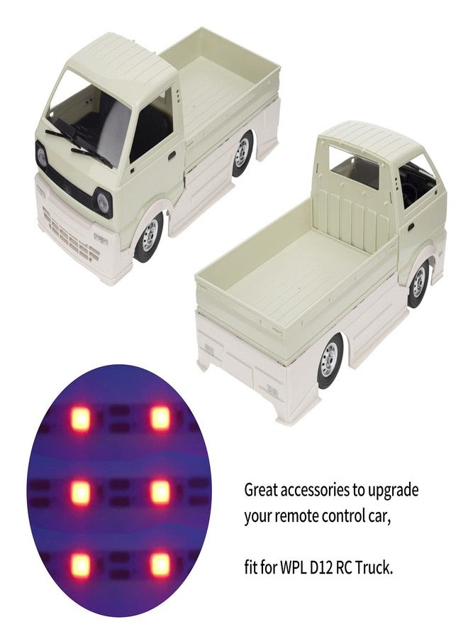 ديلوي سيارة ديلوي RC عريضة الهيكل مع إضاءة LED، طقم هيكل عريض لسيارة تحكم عن بعد، غطاء محيطي كبير لشاحنة WPL D12 RC، قطع غيار سيارة RC (أحمر) - Image 2