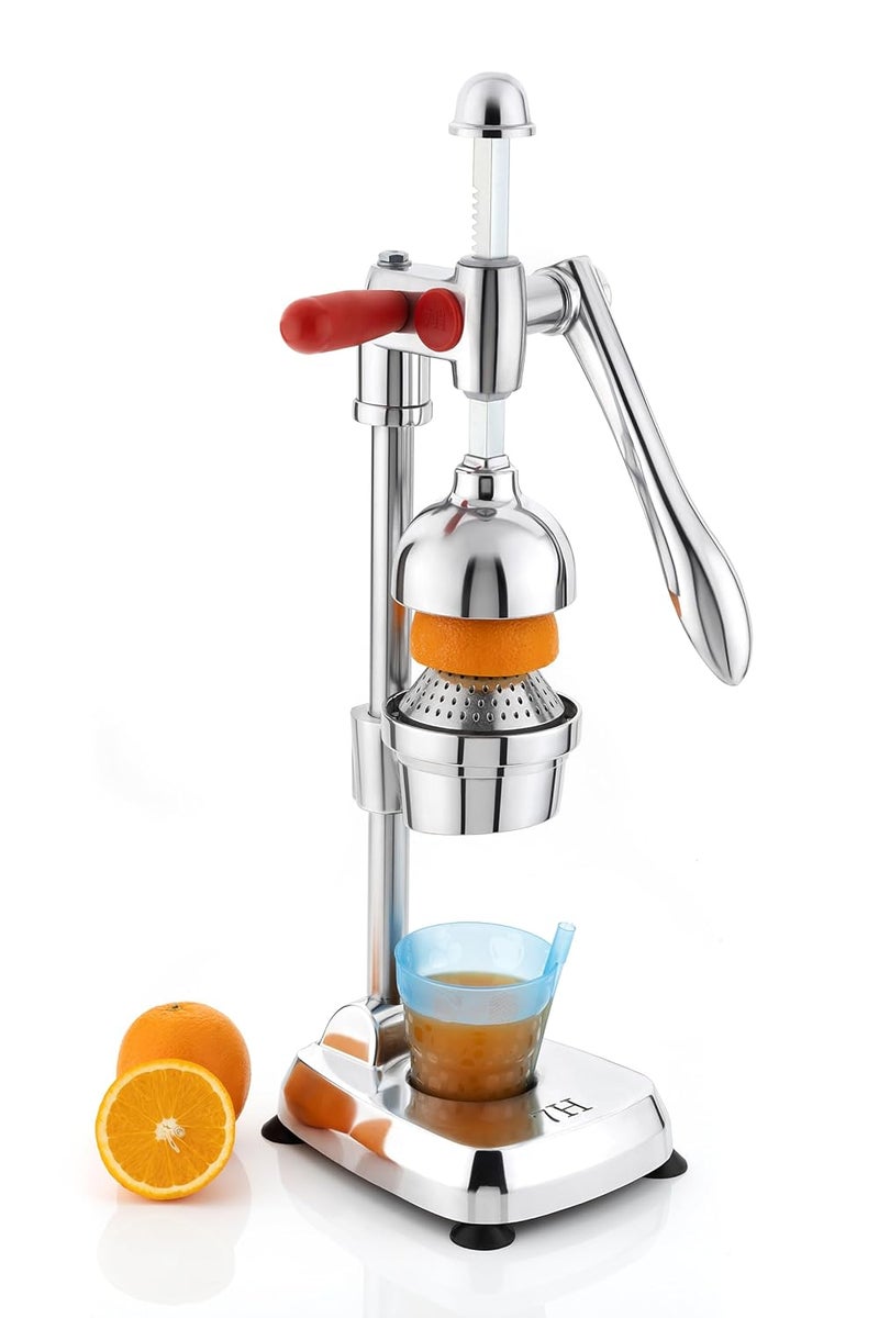 APPSTER 7H Hand Press Juicer Machine Heavy Duty Citrus Manual Juicer Orange Squeezer for Fruits Vegetables Chrome Double Polish - Image 1