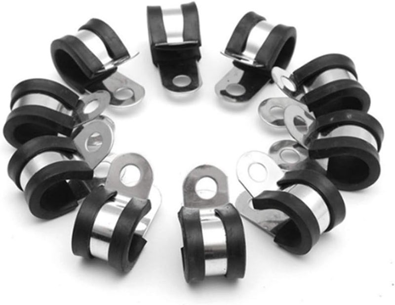 HOLYBEAR 5/8 Inch Stainless Steel Cable Clamp, Rubber Insulated Metal Conduit Wire Holder Strap Clips for Pipe, Tube, Hose Bracket (16mm, 20pcs) - Image 5