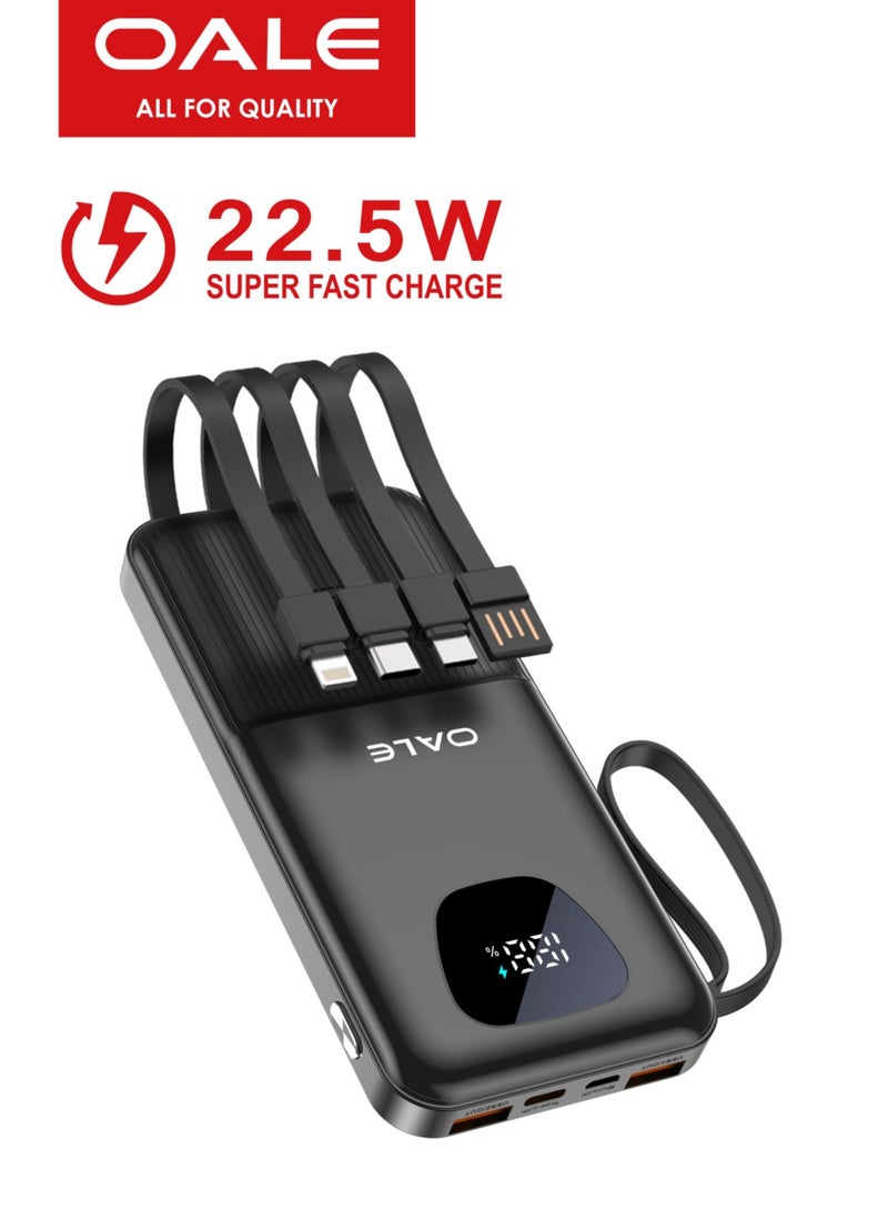OALE iPower Y10000 10000mAh Power Bank, 22.5W Fast Charging, 3 Inputs & 6 Outputs, LED Display, with Carry Strap - Image 1